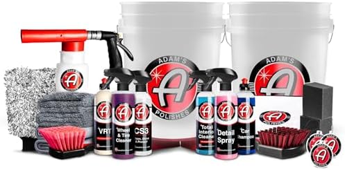 Adam's Essential Car Wash Kit (24-Item) - Auto Detailing Car Care Cleaning Kit with Foam Gun & Bucket Car & Truck Lovers, Dads, Moms and DIYers by AdamsPolishes