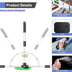 desin Windshield Cleaning Tool, Car Window Cleaner Windshield Cleaner with 4 Reusable and Washable Microfiber Pads and Extendable Handle Auto Inside Glass Wiper - Image 4