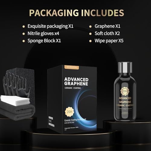 20H Advanced Graphene Ceramic Coating for Cars, Ceramic Car Auto Detailing kit (70ml), 10+ Years of Long Lasting Protection,Ultra High Gloss,Apply After Car Wash & Paint Correction - Image 6
