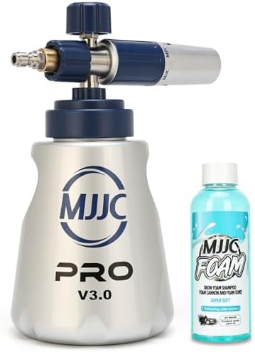 MJJC PRO V3.0 Ultimate Foam Cannon for Pressure Washers – Professional Car Wash Accessory Kit with Thick Foam, Stainless Steel, 44 fl oz Bottle (Pro V3.0 (1/4" Quick Connector) + SOAP Sample) by MJJC