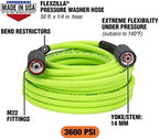 Flexzilla Pressure Washer Replacement Hose, 1/4 in. x 50 ft., 3600 PSI, M22 Fittings, No-Kink, Lightweight, ZillaGreen - Image 2