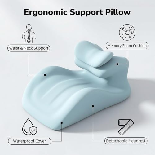 Orthopedic Memory Foam Wedge Pillow and Positioning-Waterproof Soft Velvet Coat Ergonomic Back, Hip and Waist Support-Provide Intimate deep Support Gift for his Wife. (Green) - Image 3