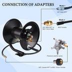 M MINGLE High Pressure Washer Hose Reel 150ft x 3/8" / 300ft x 1/4" - Image 4