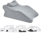 Multi-Functional Memory Foam Wedge Pillow for Enhanced Comfort & Support – Ideal for Reading, Lounging, Leg Elevation and Relaxation with Removable Cover,Grey by Unknown
