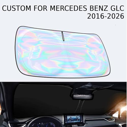 Windshield Sun Shade for Mercedes Benz GLC 2016-2026 - 4-Layer Sunshade Compatible with Mercedes Benz GLC Foldable Front Window Sunshade Sun Visor Protector Block UV Rays Keep Your Car Cooler - Image 2