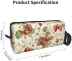 Strawberry Small Makeup Bag, 600D Oxford Cosmetic Pouch for Women | Strawberry Cosmetic Bag, Double-Sided Printed Toiletry Pouch with Foam Padding for Women, Travel, Gym, Weekend and Daily - Image 3