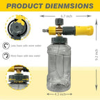 ESP Foam Cannon for Pressure Washer, Snow Foam Gun Car Wash, 1.25mm Nozzle, Adjustable Foam, Transparent Graduated Bottle, Stainless Steel Quick Connect, Fits 120-280 Bar - Image 5