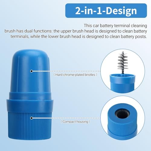 4PCS Car Battery Terminal Cleaners, Battery Terminal Brush for Automotive and Marine Batteries, Post Cleaner Wire Brush Tool with Storage Cover Included - Image 3