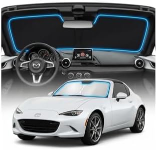 for Mazda MX5 MX-5 Miata Sun Shade Windshield Cover - Custom Fit MX5 Accessories 2017-2024 2025 2026 Sunshade Foldable UV Protection & Heat Shield Sun Visor Accessories by Unknown