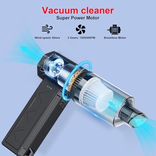 Compressed Air Duster&Vacuum Cleaner, 3-in-1 150000RPM Cordless Air Blower - Image 3