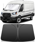 Windshield Sun Shade for 2015-2026 Ford Transit 150 250 350 350HD 240T Reflective Fabric Double-Layer Design Front Window Blocks UV Rays and Heat Automotive Interior Protector Keep Your Car Cooler by Unknown