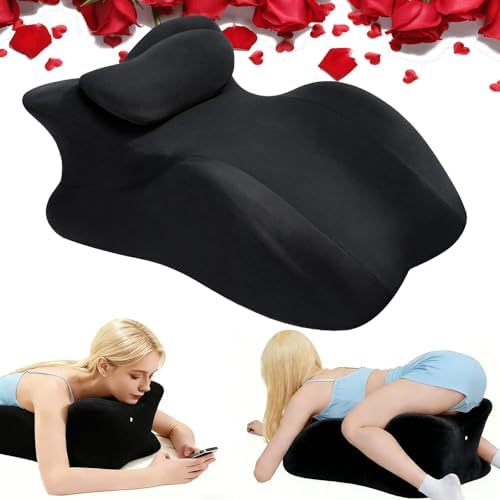 Intimacy Pillow Wedge - Sweet Spot Pillow for Couples, Memory Foam Ergonomic Support Cushion, Multi-Position Couples Pillow, Removable Washable Cover for Relaxation & Play (Black) by Paxato