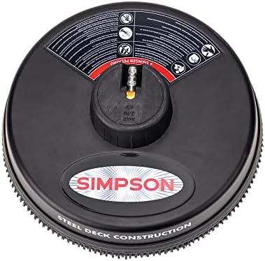 Simpson Cleaning 80165 Universal 15" Steel Pressure Washer Surface Cleaner for Cold Water Machines, 1/4" Quick Connection, Recommended Min 2200 PSI up to Max of 3700 PSI, Black by Unknown