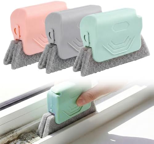 Magic Window Track Cleaner, Window Groove Cleaning Brush Tools Set, Cleaner Brushes for Window lides Gaps Tile Lines Shutter Slats Car Vents & Narrow Gaps (3PC Mix) by AprYew