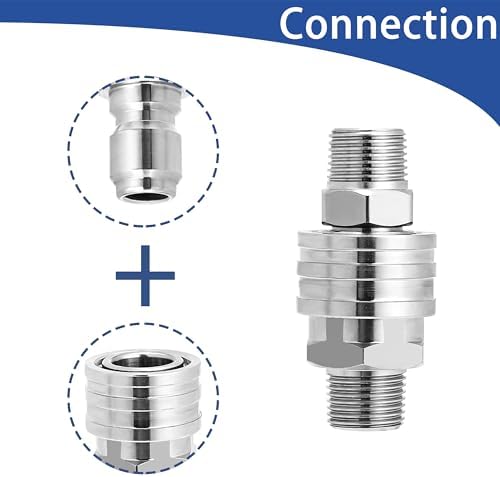 M MINGLE Pressure Washer Adapter Set, 2 Sets 3/8" NPT Quick Connect Fitting (Pack of 2) - Image 5