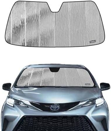 Pigenius Windshield Sunshade for Toyota Sienna 2021-2026 NO HUD, Reversible Silver/Black by Pigenius