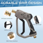 Pressure Washer Short Gun 5000 PSI with 5 Nozzle Tips, M22-14mm Fittings, Heavy Duty Power Washer Spray Gun with Ergonomic Handle for Car Wash, Detailing, and Cleaning - Image 4