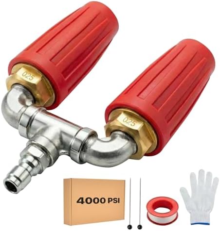 Dual Turbo Nozzle for Pressure Washer, 4000 PSI 1/4" Quick Connect (Red) by Unknown