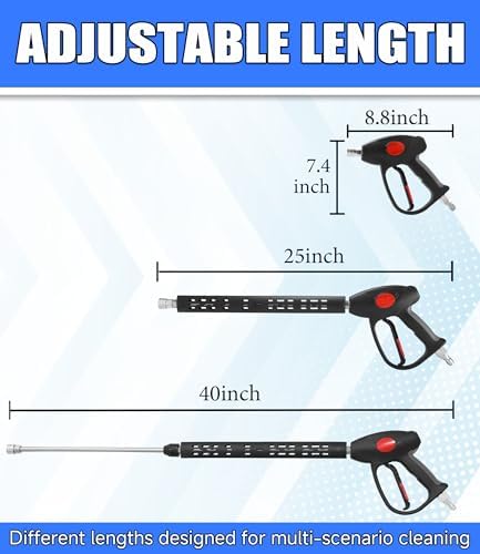 M MINGLE Swivel Pressure Washer Gun with Extension Wand, 3/8" Quick Connect - Image 4