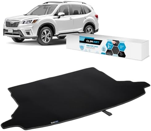 CLIM ART Cargo Liner for Subaru Forester 2019-2024 Custom Fit Trunk Mat, with Honeycomb Dirtproof & Waterproof Technology - All-Climate, Heavy Duty, Anti-Slip Cargo Liner, Luggage - FL01119215 by CLIMART