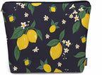 Lemon Cosmetic Travel Bag For Toiletries, Tropical Lemons Flowers Citrus Makeup Bag Toiletry Bags For Women, Flax Cosmetic Bags Make Up Bag Purse Toiletries Bag Birthday Gift, Yellow by Unknown