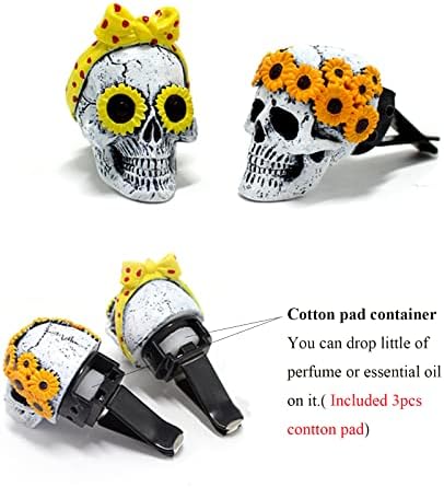 Sugar Skull Air Fresheners Vent Clips Halloween Car Accessories for Women - Image 5