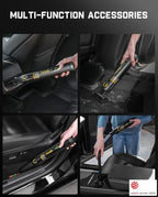 Fanttik Slim V10 APEX Cordless Car Vacuum, 4-in-1 Portable Mini Handheld Vac, Upgraded Smart Digital Display, 19kPa Suction Power, 2 Suction Modes for Small Jobs, Car, Office Desk, Keyboards (Black) - Image 4