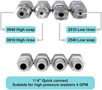 Jariko Jrod Pressure Washer Nozzle 4 GPM - High Pressure J rod Hose Nozzle - 1/4" Quick Connect for Soft Wash System - 4 Way Pressure Washer - 4 Tip Soft Wash Nozzle - Pressure Washer Accessories - Image 3
