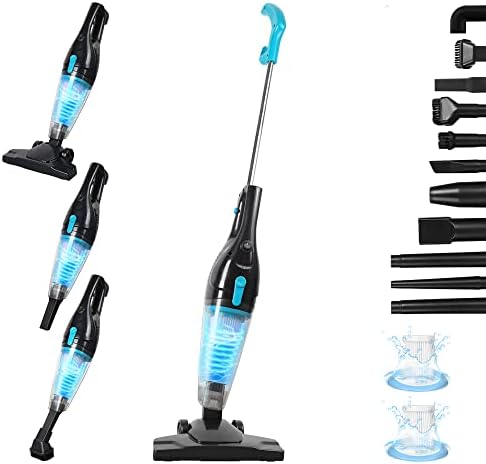 Intercleaner Corded Vacuum Cleaner, 15KPa Powerful Suction with 400W Motor, 12 in 1 Lightweight Bagless Stick Vac with Handheld, Ultra Quiet, for Hardwood Floor Carpet Car Pet Hair by Intercleaner