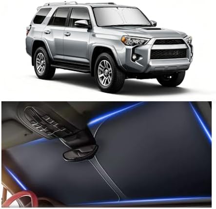 Car Windshield Sun Shade Compatible with Toyota 4Runner 2010-2025,Oxford Cloth Sun Shade for Car Windshield with Foldable Design,Essential Windshields Cover Suns Shades with Storage Bag by Aokdom