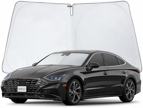 Windshield Sun Shade for 2020-2026 Hyundai Sonata, Protect Auto from Heat Damage and Keep Cool, Compact Foldable, Sunshade for Front Window, CLIM ART, Car Accessories - WS3033 by CLIMART