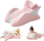 27° Contoured Stomach Lying Pillow, Ergonomic Memory Foam Prone Support Cushion with Adjustable Neck Rest, Washable Removable Cover for Gaming & Bed Relaxation,Pink by Unknown