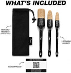 Car Detailing Brush Set for Interior or Exterior | 3-Pack | Ultra Soft Boars Hair Bristles - Image 5