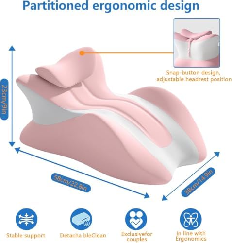 Memory Foam Wedge Pillow, 27° Intimacy Couples Pillow- Pink - Image 3