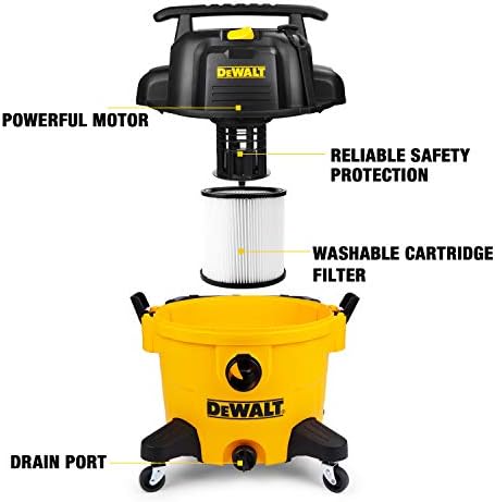 DEWALT 9 Gallon Wet/Dry VAC, Heavy-Duty Shop Vacuum with Attachments, 5 Peak HP, with Blower Function, DXV09PA - Image 4