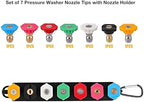 7 Nozzle Tips Set with Holder, 1/4 Inch Universal Connector, Car Washer Accessories, Cordless Portable Washer mini Car Washer - Image 2