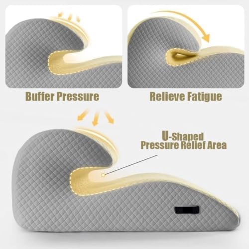 Multifunctional Couple Pillow, Wedge Pillow for Adult Play, Intimacy Pillow for Couples - Memory Foam Butt Cushion for Deeper Comfort,Beigegray - Image 2