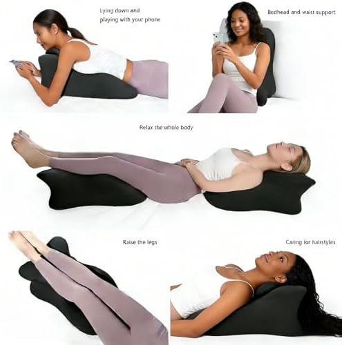 Memory Foam Couples Pillow, Reading Pillow for Bed, NeckPillow, 27° Lift Ergonomic Cushion for Intimacy Waterproof Posture Support Cushion for Sleeping Reading Relax(Green,23"x18"x15") - Image 7