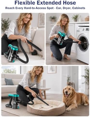 Cordless Vacuum Cleaner, 500W 55KPa 10-in-1 Self-Standing Stick Vacuum with Smart LED Display, Vacuum Cleaners for Home, Pet Hair, Carpet, Hard Floors and Car - Image 6