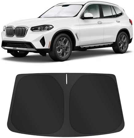 TINGLU Sun Shade for BMW X3 2018-2025 2026 Accessories Windshield Sun Shade Window Shade UV Rays Protection Sun Visor Cover with Steering Wheel Sunshade Storage Bag by TINGLU