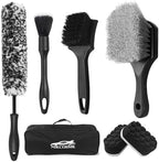 7Pcs Car Wheel Brush kit, Tire Brush, Wheel Cleaner Brush, Soft-bristled Rim Cleaner Brush, Tire Shine Applicator Pad, Car Detailing Brushes, Wheel Brushes for Cleaning Wheels,Tires by NIKCOSMK