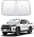 Front Windshield Sun Shade Custom Fit Compatible for Toyota Hilux 2015-present Sunshade Foldable UV Ray Reflector Sun Visor Protector Shield Cover Reflective (for Toyota Hilux 2015-present) by akarin