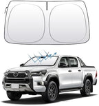 Front Windshield Sun Shade Custom Fit Compatible for Toyota Hilux 2015-present Sunshade Foldable UV Ray Reflector Sun Visor Protector Shield Cover Reflective (for Toyota Hilux 2015-present) by akarin