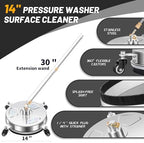 LidoDola 14'' Pressure Washer Surface Cleaner, Power Washer Accessory - Image 2