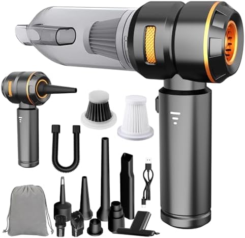 Handheld Car Vacuum Cordless, 22000PA Strong Suction Mini Vacuum Cleaner with Brushless Motor, 4-in-1 Portable Vacuum for Car Detailing, Home, Office & Travel, Black Golden by Unknown