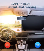 Custom-Fit for BMW Windshield Sun Shade, Car Sunshade Cover UV Block Car Front Window with Foldable Sun Shade Cover Cool Protection Visor, Designed for BM-W Accessories (for BMW X3) - Image 4