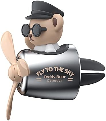 Car Air Freshener Cute Cartoon Teddy Bear Pilot Car Diffuser Rotating Propeller Automotive Air Outlet Fan Creative Car Perfume Decoration Cool Car Accessories - Image 5