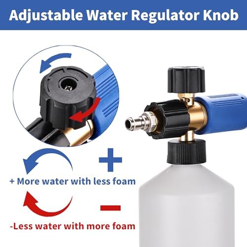 FENG PAI Pressure Washer Foam Cannon with Dual Connector Accessory & 7 Power Washer Sprayer Nozzles, Double Tip Attachment For Soap Cannon, 1/4" Quick Connect, 3600 PSI - Image 2