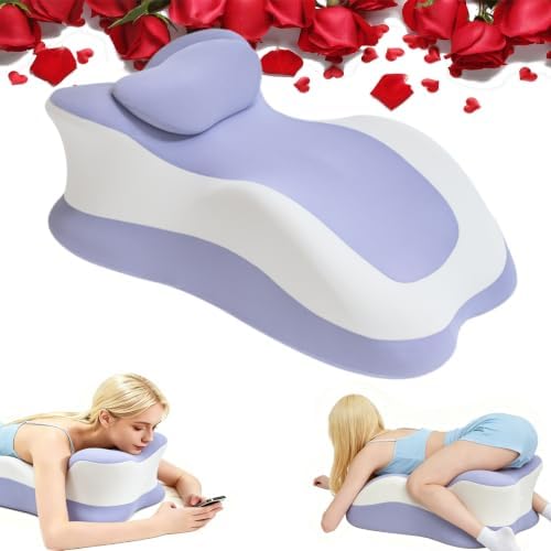 Intimacy Pillow Wedge - Sweet Spot Pillow for Couples, Memory Foam Ergonomic Support Cushion, Multi-Position Couples Pillow, Removable Washable Cover for Relaxation & Play (Purple Grey) by Paxato