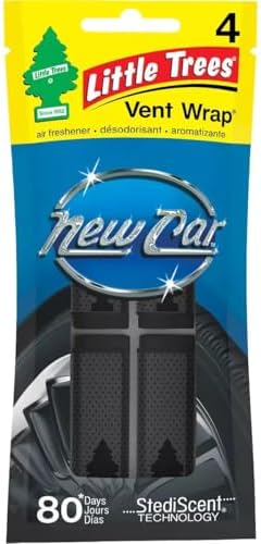 Little Trees Car Air Freshener | Vent Wrap Provides Long-Lasting Scent, Invisibly Fresh! | New Car Scent, 16 count, (4) 4-Packs by LITTLETREES